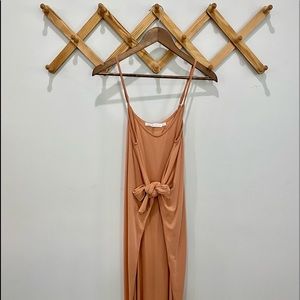 Front wrap midi dress, adjustable straps